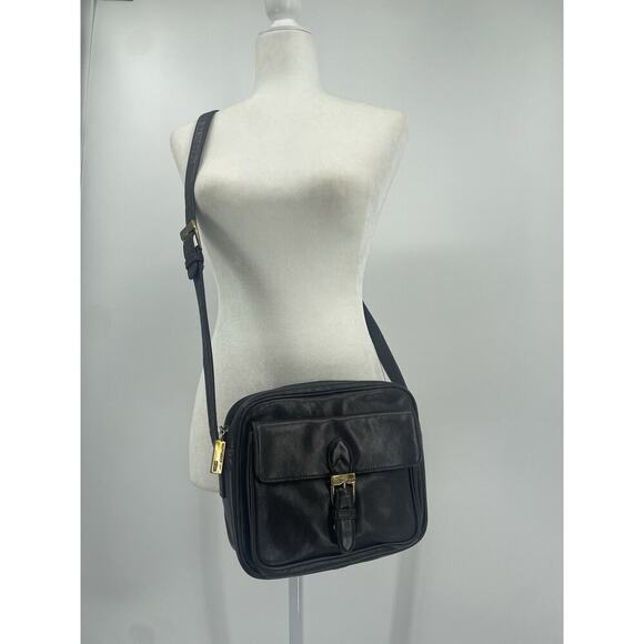 Vintage Ralph Lauren Collection Brown Leather Camera Shoulder Bag Crossbody 90s - Picture 2 of 13